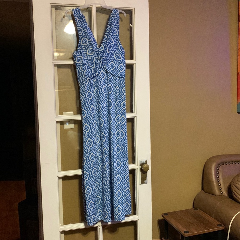 Jon and Anna turquoise and white maxi dress